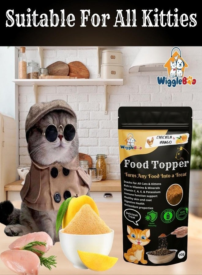 WiggleBoo Magical Cat Food Topper || Joy of Best Taste || Grain Free & Protein Rich || Anti Oxident || 70g (Chicken & Mango) - Image 5